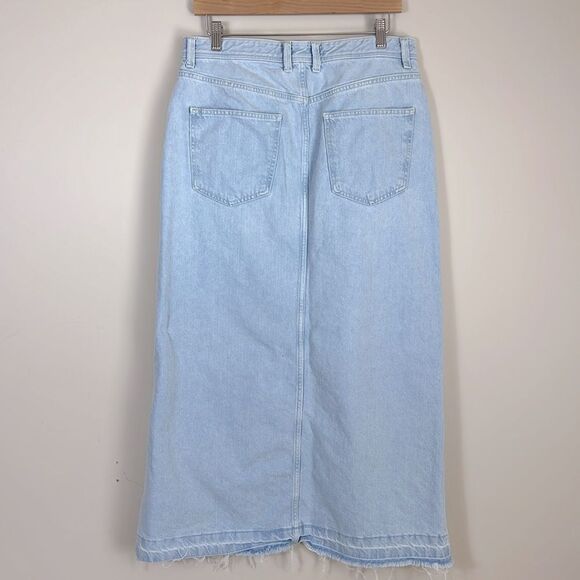 Zara Denim Jean Maxi Skirt Light Wash Size Large - Picture 4 of 7